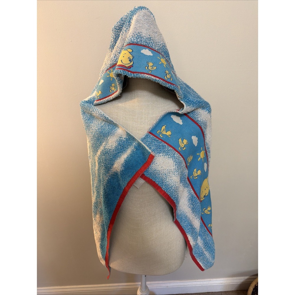 Vtg Winnie The Pooh 1990's Hooded Bath Towel